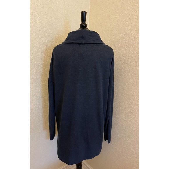 Alfani Cowl Neck Navy Sweatshirt Sz L - Picture 2 of 5